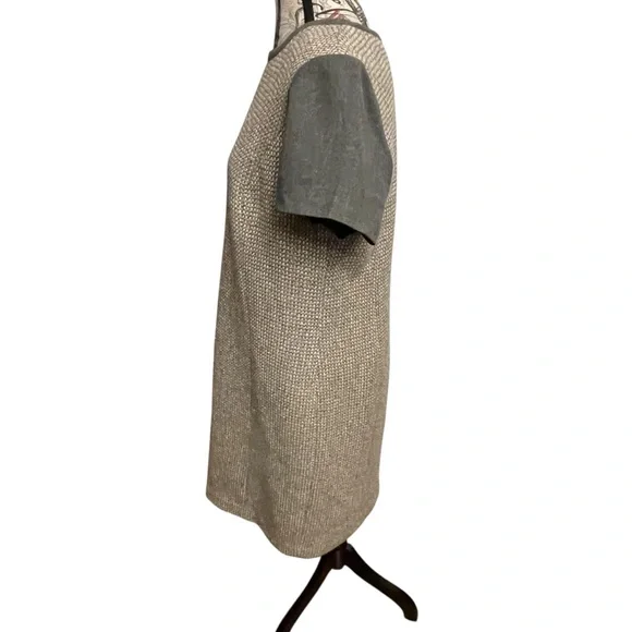 Talbots Gray and Tan Short Sleeve Tweed Dress - Picture 3 of 9